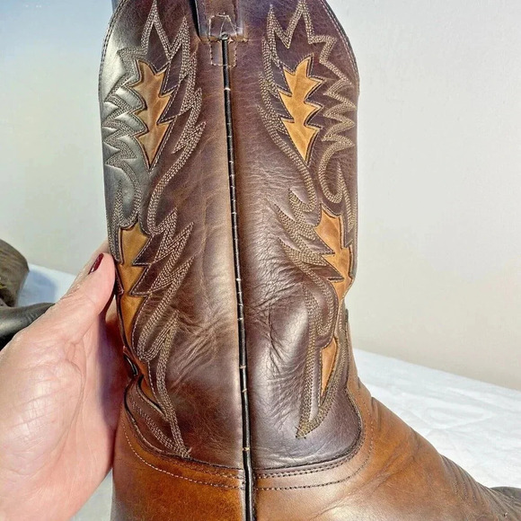 Dan Post Brown Leather Western Cowboy Boots Men's Size 10D - Picture 10 of 15